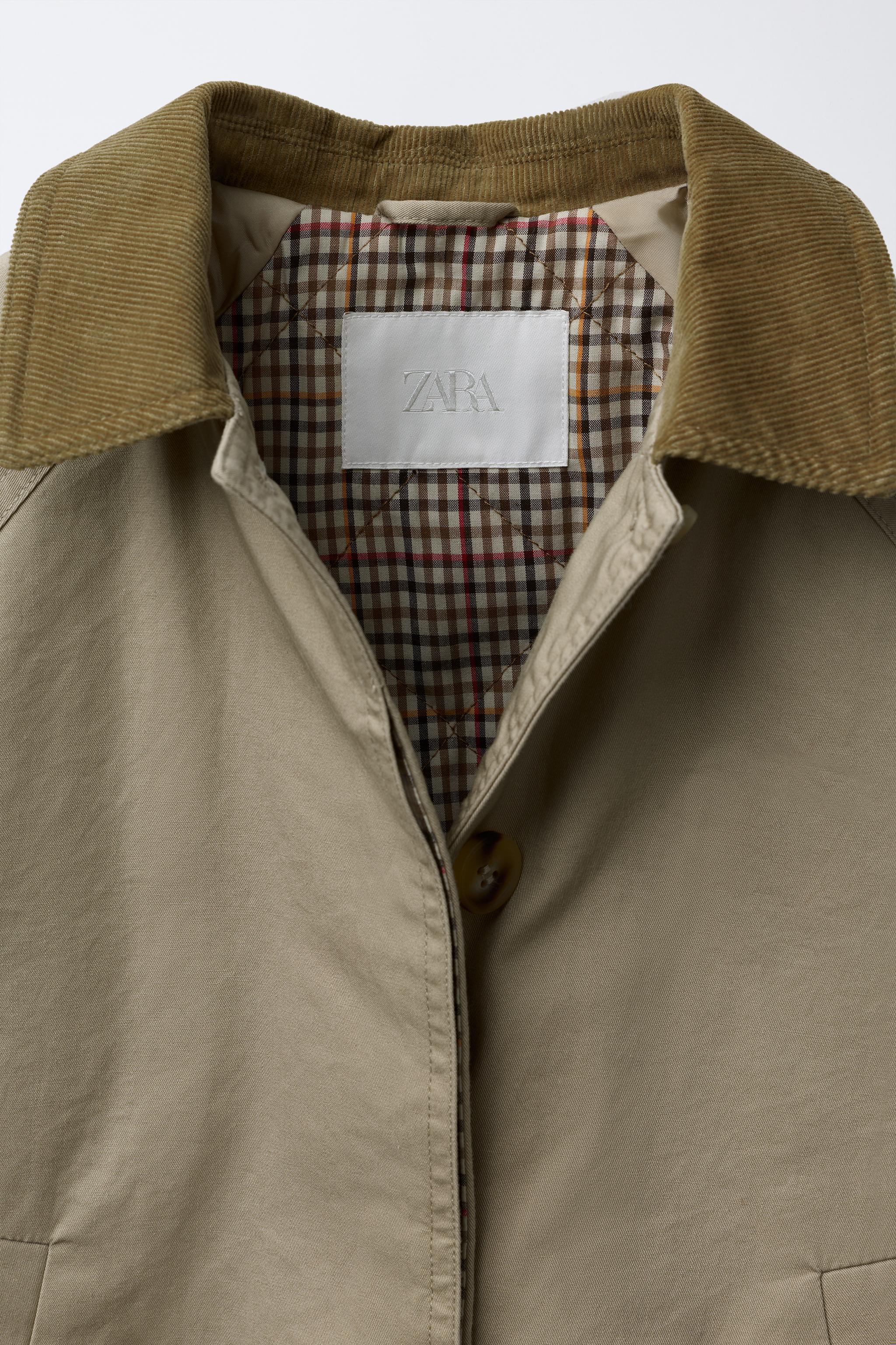 CORDUROY COLLAR TRENCH COAT